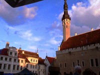Sunset in Tallinn, the charming capital of Estonia, was spectacular.
