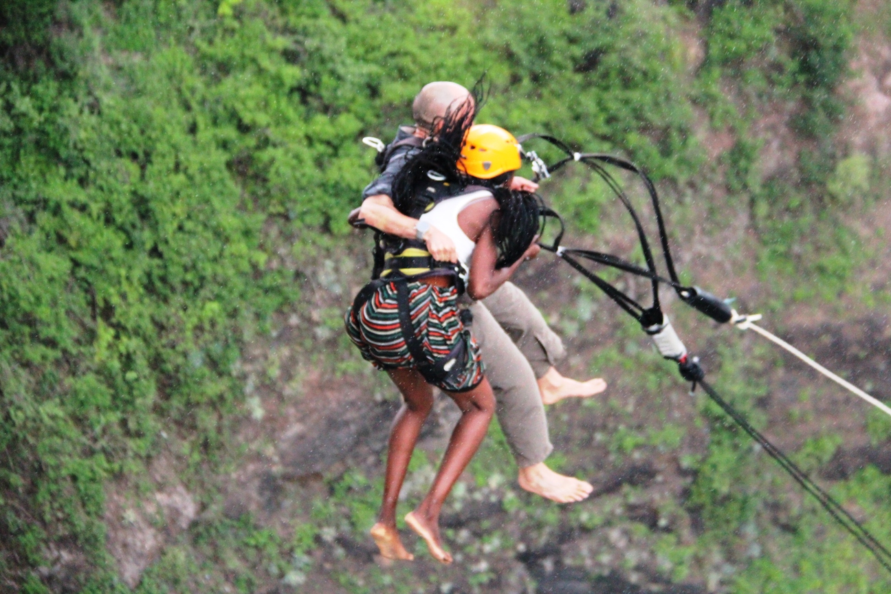 Freefall is 100 meters on Victoria Falls Swing