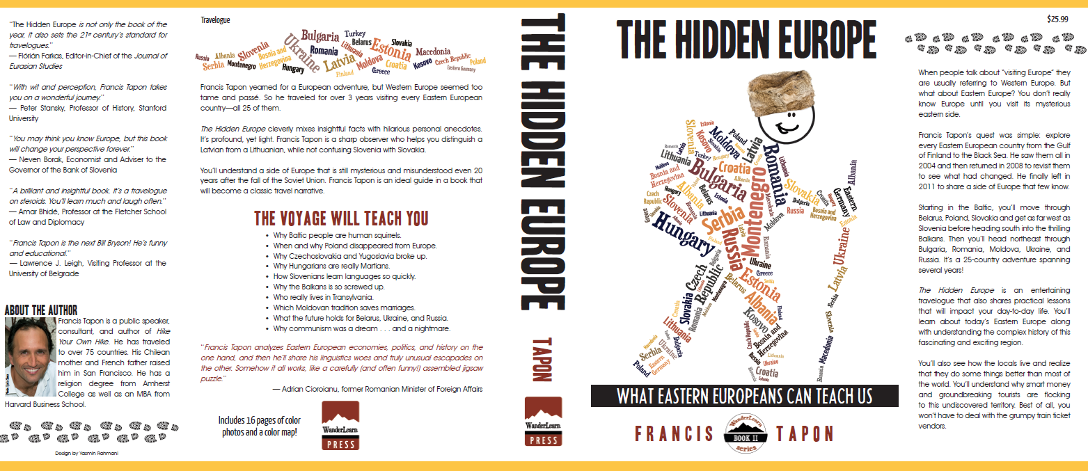The Hidden Europe book dust jacket by Francis Tapon