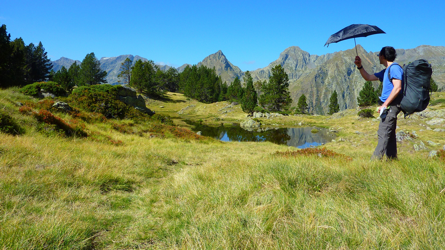 My cheapo umbrella in the Pyrenees was still better than nothing