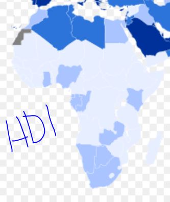 HDI - Human Development Index map of Africa