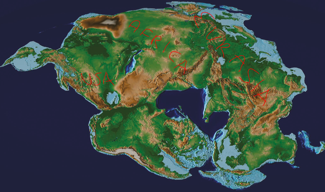 Pangea Ultima world map