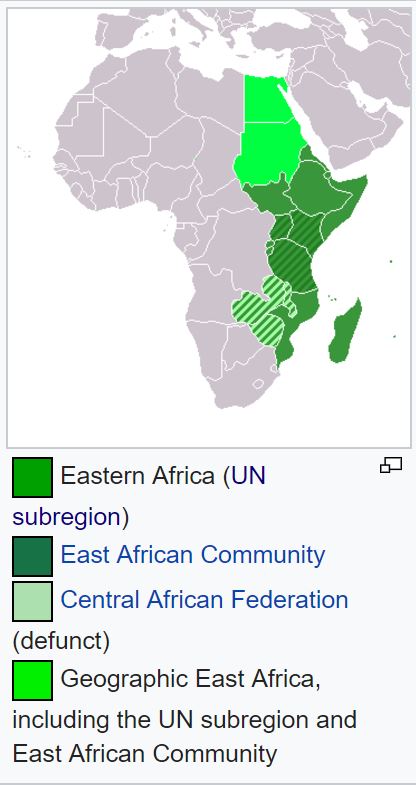 map of countries that are in east africa