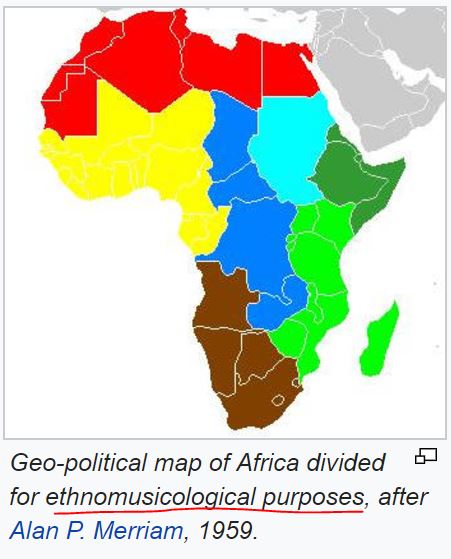 This ethnomusicological map illustrates that there is far more diversity in the Sub-Sahara versus North Africa