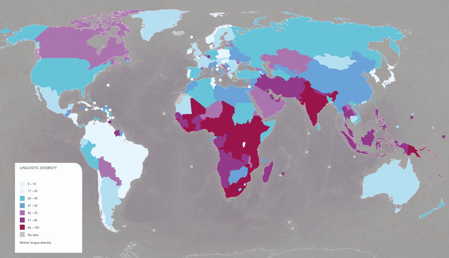 Language world map