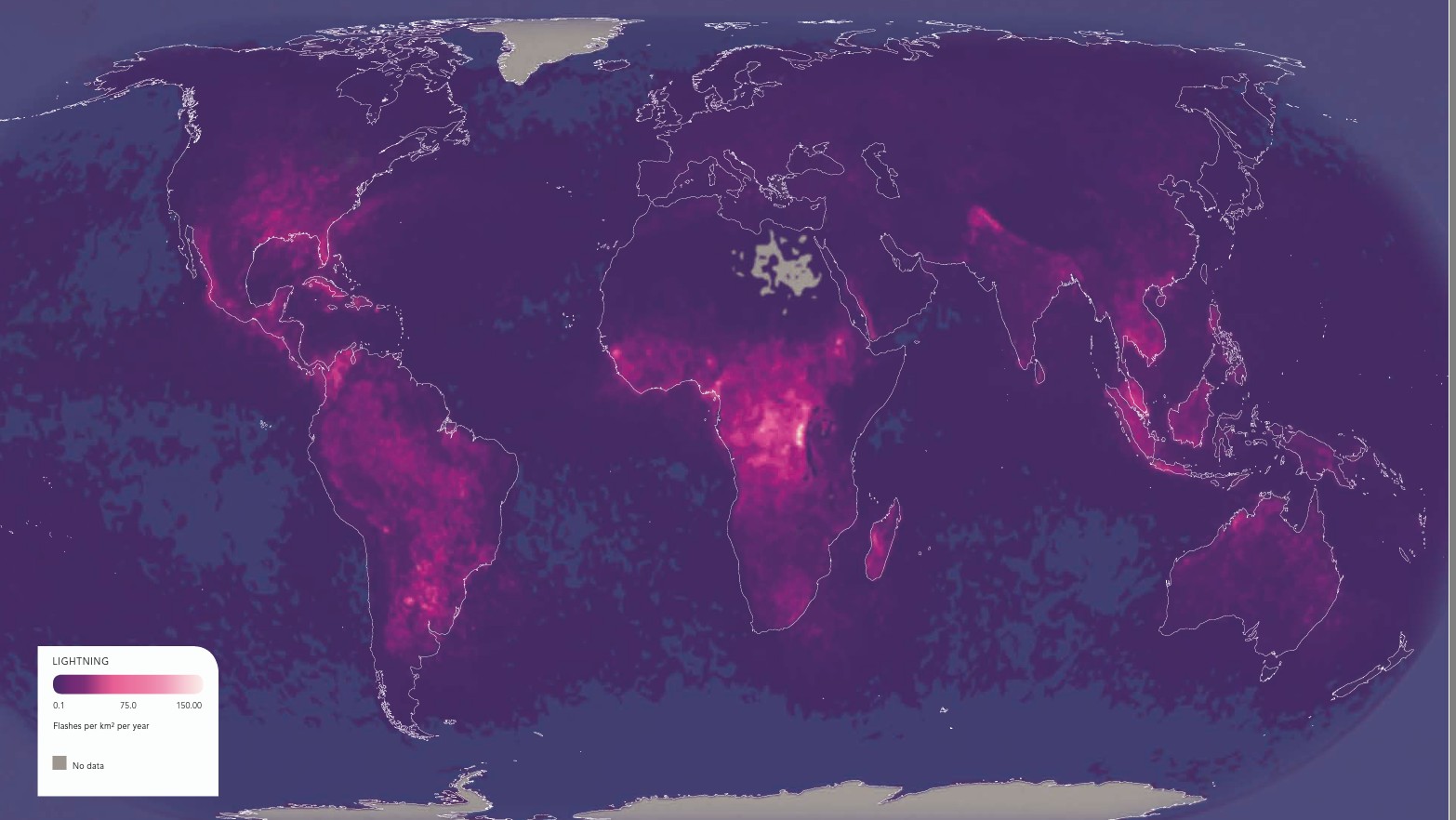 Lightning world map