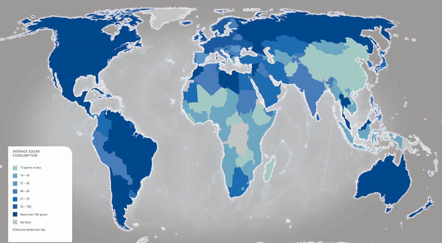 Sugar world map