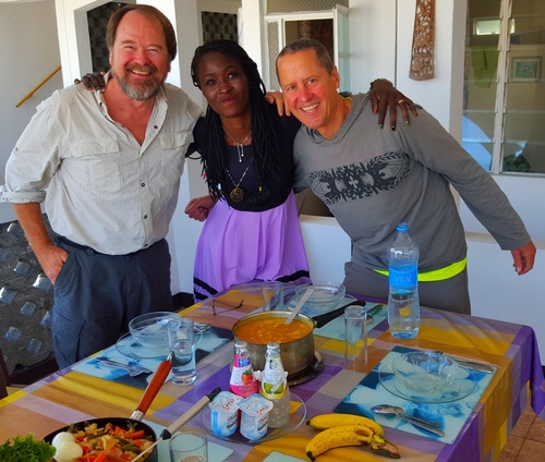 Scott Williams, Sym Blanchard, and Rejoice Tapon in Mauritius