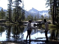 Admiring a mountain in Yosemite