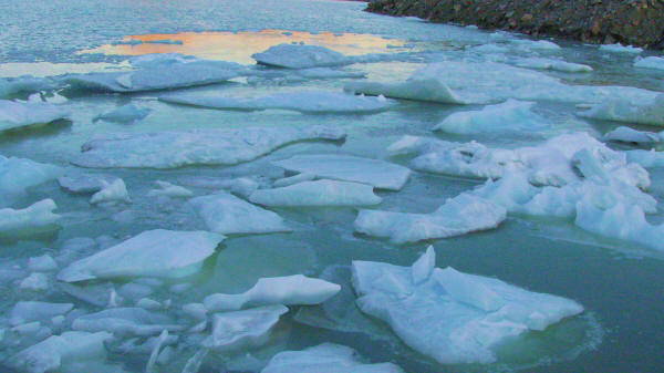 Pretty to see the ice breaking up.  