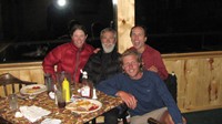  Left to right: Nitro, Steady, Jug, and Francis. We all met up at the Monarch Mountain Lodge. They were all Southbounders, going from Canada to Mexico. They were all a delight!