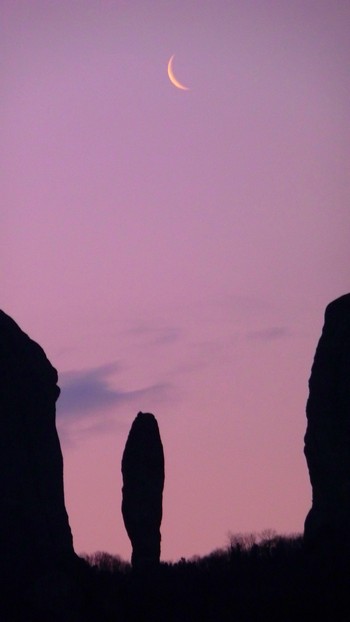 Moon in Meteora, Greece