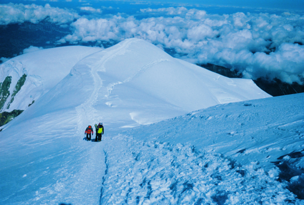 It was windy and cold on Mont Blanc.