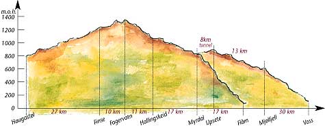 Norway Bike Map Finse-Flam