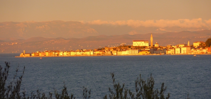 Golden sunset over Piran, Slovenia