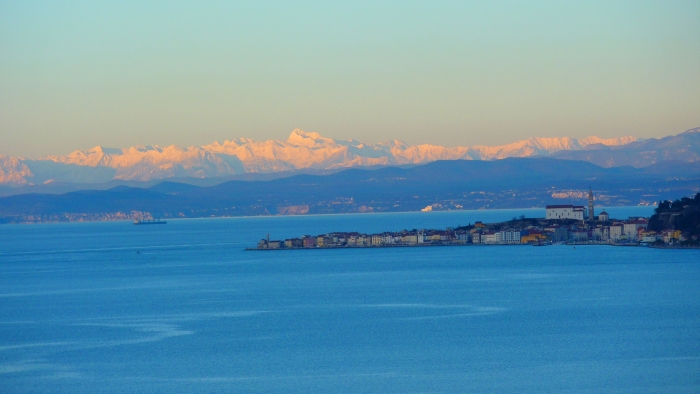 Triglav is the highest mountain in Slovenia, here seen from Croatia