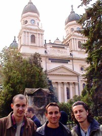 I slept on the dorm room floor of the two guys on the right. They were excellent hosts. 