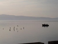 I rented a bike to go partway around Lake Ohrid. I snapped this picture when I feeling a bit artistic. 