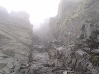 Climbing up this rock face was challenging because the rocks were extremely brittle. Luckily nobody was behind me to receive all the rocks that tumbled down the mountain. 