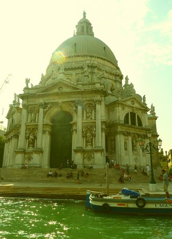 One of many beautiful buildings along the Grand Canal