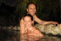 Near Deep Creek, there are some natural hot springs on the trail. Since you can't drive here, it's a special place. We got there at sunset and jumped into the hot tubs to unwind at the end of the day. Now if every day could end so pleasantly more people might finish the PCT! 