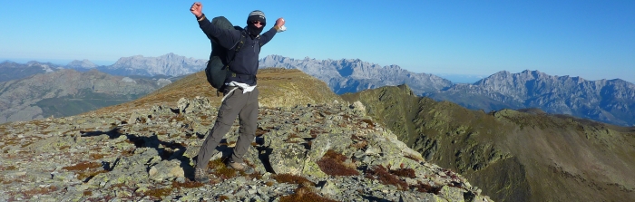 On crest during strong, cold wind