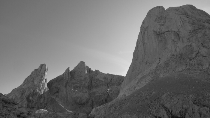 Torre Cerredo is distant mountain and is 2,648 meters