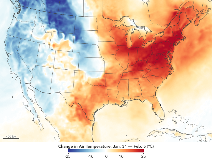 Map of USA weather winter temperatures