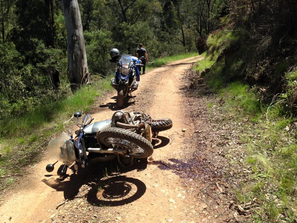 Dirt Road WIpeout on a Motorcycle
