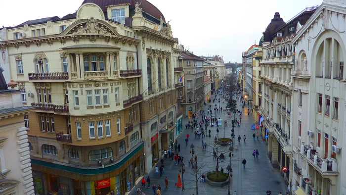 Knez Mihailova (Prince Michael), the main pedestrian street in Belgrade. Photo by Francis Tapon