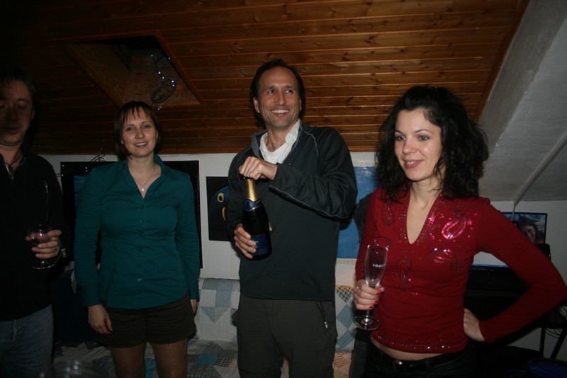 Seconds before 2010 arrived, I was given the honors of popping the champagne!