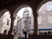 In the center of Korcula is a charming church.