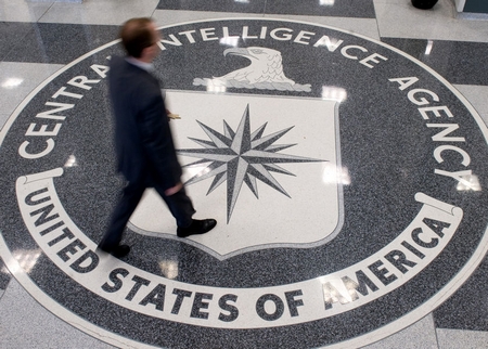 The CIA probably doesn't even know that this guy just stepped on their logo